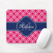Raspberry Pink Welch marokkanische Pattern Navy Mo Mousepad (Mit Mouse)