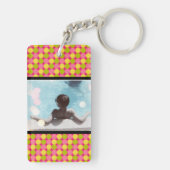 Raspberry Polka Dot Foto Schlüsselanhänger Vorlage (Rückseite)