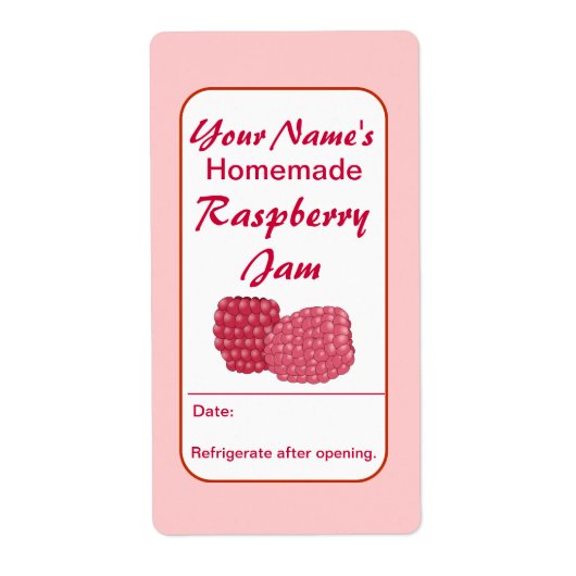Raspberry Preserve Custom Jam Jar Labels (Vorne)