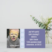 Raspberry Raute Birthdy Foto Einladung (Stehend Vorderseite)