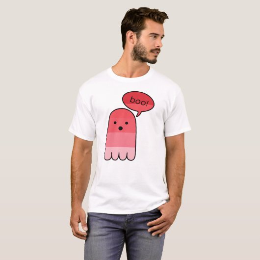 Raspberry Red Boo Ghost T-Shirt (Vorne ganz)