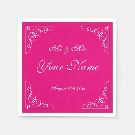 Raspberry Rosa elegante Borg-Serviette Serviette (Vorderseite)