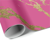 Raspberry Rubin Pink Gold Marmor Shiny Glam Geschenkpapier (Rolleneckpunkt)