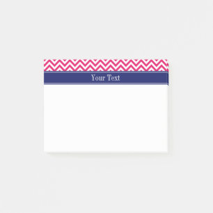 Raspberry SLg Zickzack Navy Name Monogram Post-it Klebezettel