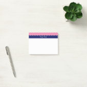 Raspberry SLg Zickzack Navy Name Monogram Post-it Klebezettel (Büro)