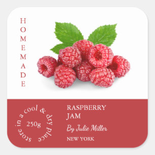 Raspberry Small Business Label Quadratischer Aufkleber