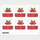 Raspberry Small Business Label Quadratischer Aufkleber (Blatt)