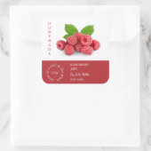 Raspberry Small Business Label Quadratischer Aufkleber (Tasche)