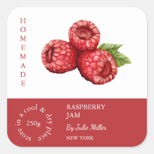 Raspberry Small Business Label Quadratischer Aufkleber