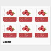 Raspberry Small Business Label Quadratischer Aufkleber (Blatt)