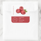 Raspberry Small Business Label Quadratischer Aufkleber (Tasche)