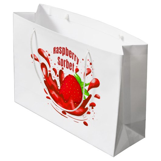 Raspberry Sorbet Große Geschenktüte (Rückseite Schrägansicht)