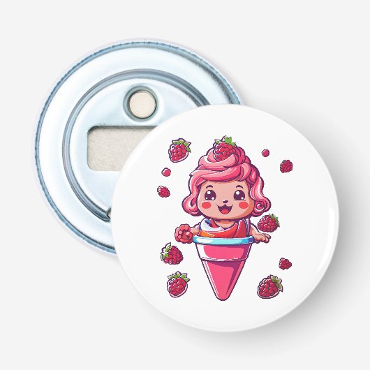 Raspberry Sorbet Kawaii Flaschenöffner (Vorderseite)