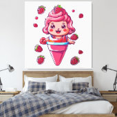 Raspberry Sorbet Kawaii Leinwanddruck (Insitu (Schlafzimmer))