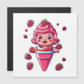 Raspberry Sorbet Kawaii Magnetkarte (Vorne/Hinten)