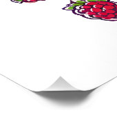 Raspberry Sorbet Kawaii Poster (Ecke)