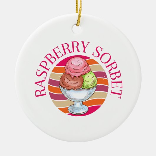 Raspberry Sorbet Keramik Ornament (Vorne)