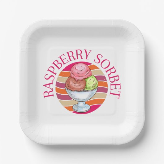 Raspberry Sorbet Pappteller (Vorderseite)