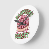 Raspberry Sorbet Runde Wanduhr (Winkel)