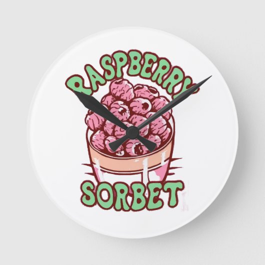 Raspberry Sorbet Runde Wanduhr (Vorderseite)
