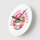 Raspberry Sorbet Runde Wanduhr (Winkel)