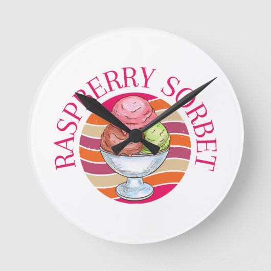 Raspberry Sorbet Runde Wanduhr (Vorderseite)