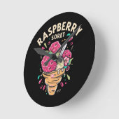 Raspberry Sorbet Runde Wanduhr (Winkel)