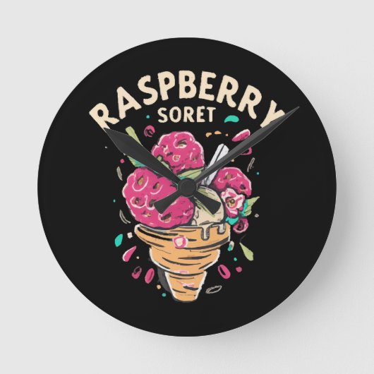 Raspberry Sorbet Runde Wanduhr (Vorderseite)
