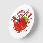 Raspberry Sorbet Runde Wanduhr (Winkel)