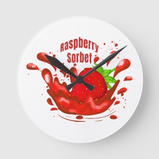 Raspberry Sorbet Runde Wanduhr (Vorderseite)
