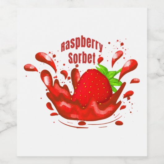 Raspberry Sorbet Weinetikett (Einzelnes Label)
