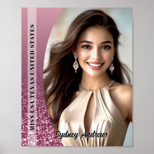 Raspberry Sparkle Custom Pageant Poster Print (Vorne)