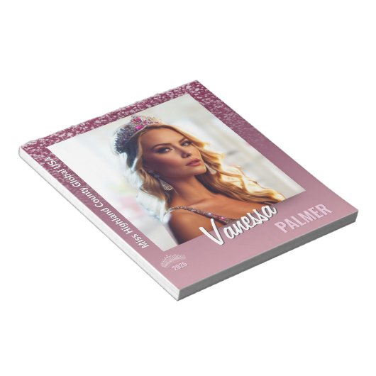 Raspberry Sparkle Titlehalter Autograph Notepad Notizblock (angewinkelt)