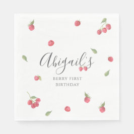 Raspberry Sweet Berry Erste Geburtstagsparty Serviette