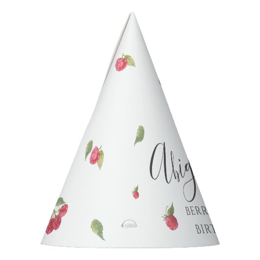 Raspberry Sweet Berry Erster Geburtstag Partyhütchen (Links)