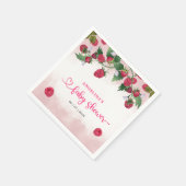 Raspberry Sweet Watercolor Girl Babydusche Serviette (Ecke)