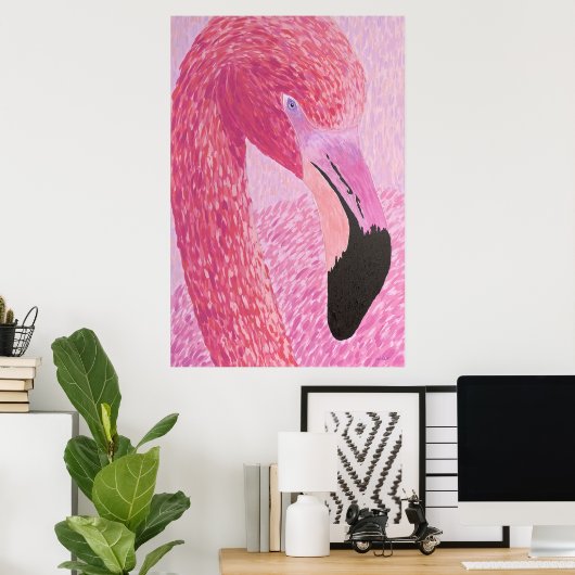 Raspberry the Flamingo - von Just Dahl Poster (Heimbüro)