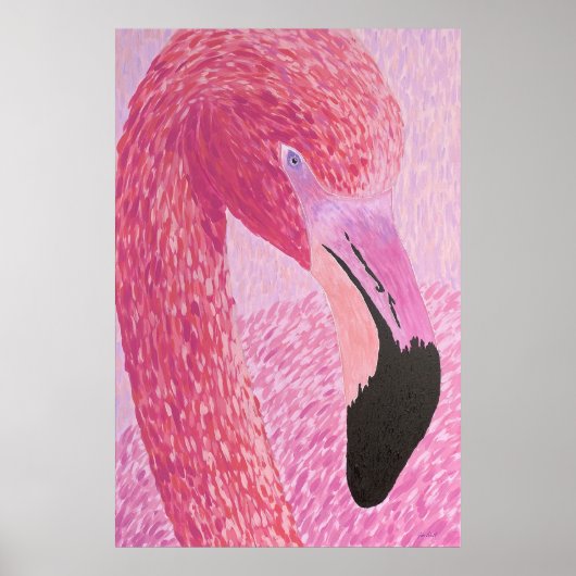 Raspberry the Flamingo - von Just Dahl Poster (Vorne)