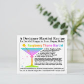 Raspberry Thyme Martini Rezept Postkarte (Stehend Vorderseite)