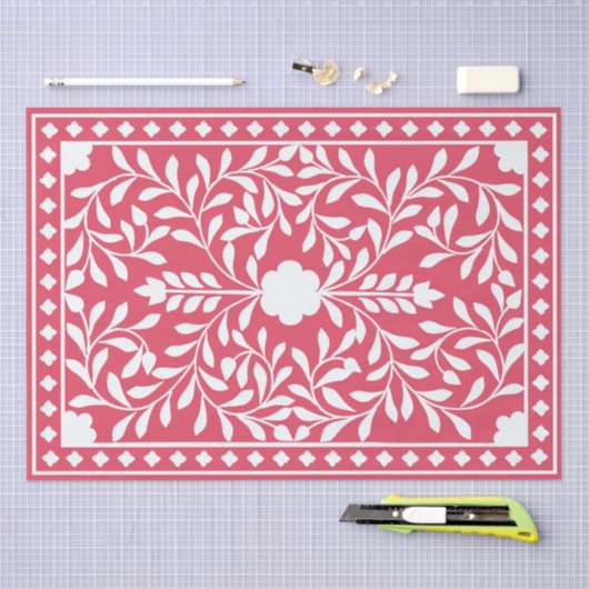 Raspberry Traditional Bone Inlay Decoupage Paper Seidenpapier (Handwerk)