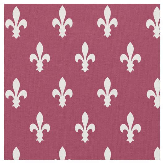Raspberry Viktorianisch Fleur de Lys Fabric Stoff (Nahaufnahme)