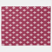 Raspberry Viktorianisch Fleur de Lys Fleecedecke (Vorderseite (Horizontal))
