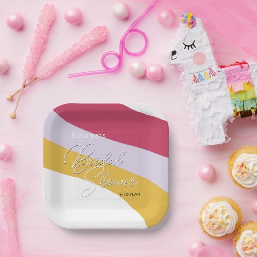 Raspberry Violet Honey Streams Custom Pappteller (Party)