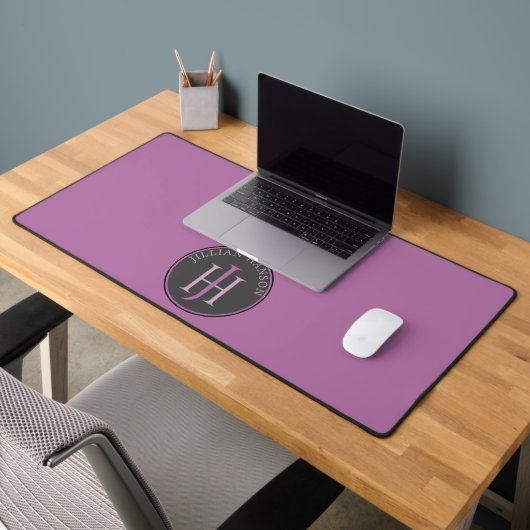Raspberry Violet Monogram/name Logo Schreibtischunterlage (Büro 2)