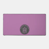 Raspberry Violet Monogram/name Logo Schreibtischunterlage (Vorderseite)
