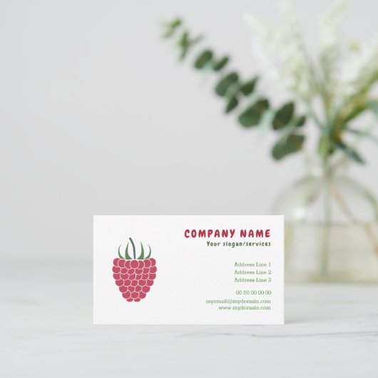 Raspberry-Visitenkarte Visitenkarte (Stehend Vorderseite)