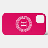 Raspberry Welch erste Monogramm für den griechisch Case-Mate iPhone Hülle (Rückseite (Horizontal))