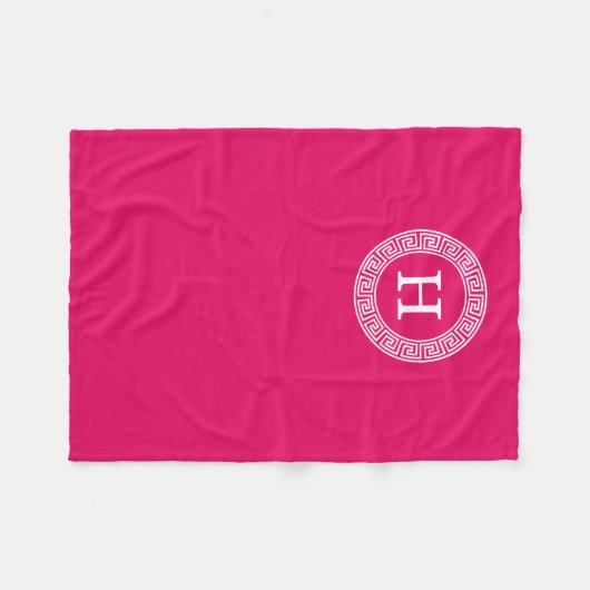 Raspberry Welch erste Monogramm für den griechisch Fleecedecke (Vorderseite (Horizontal))