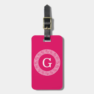 Raspberry Welch erste Monogramm für den griechisch Gepäckanhänger