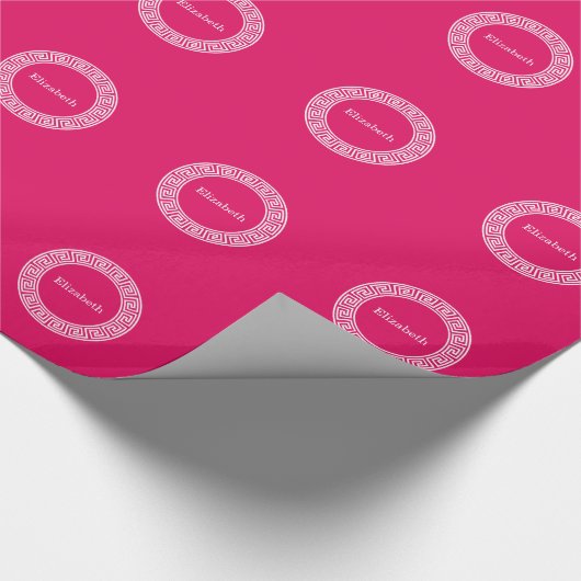 Raspberry Welch erste Monogramm für den griechisch Geschenkpapier (Ecke)